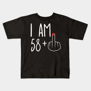 Vintage 59th Birthday I Am 58 Plus 1 Middle Finger Kids T-Shirt